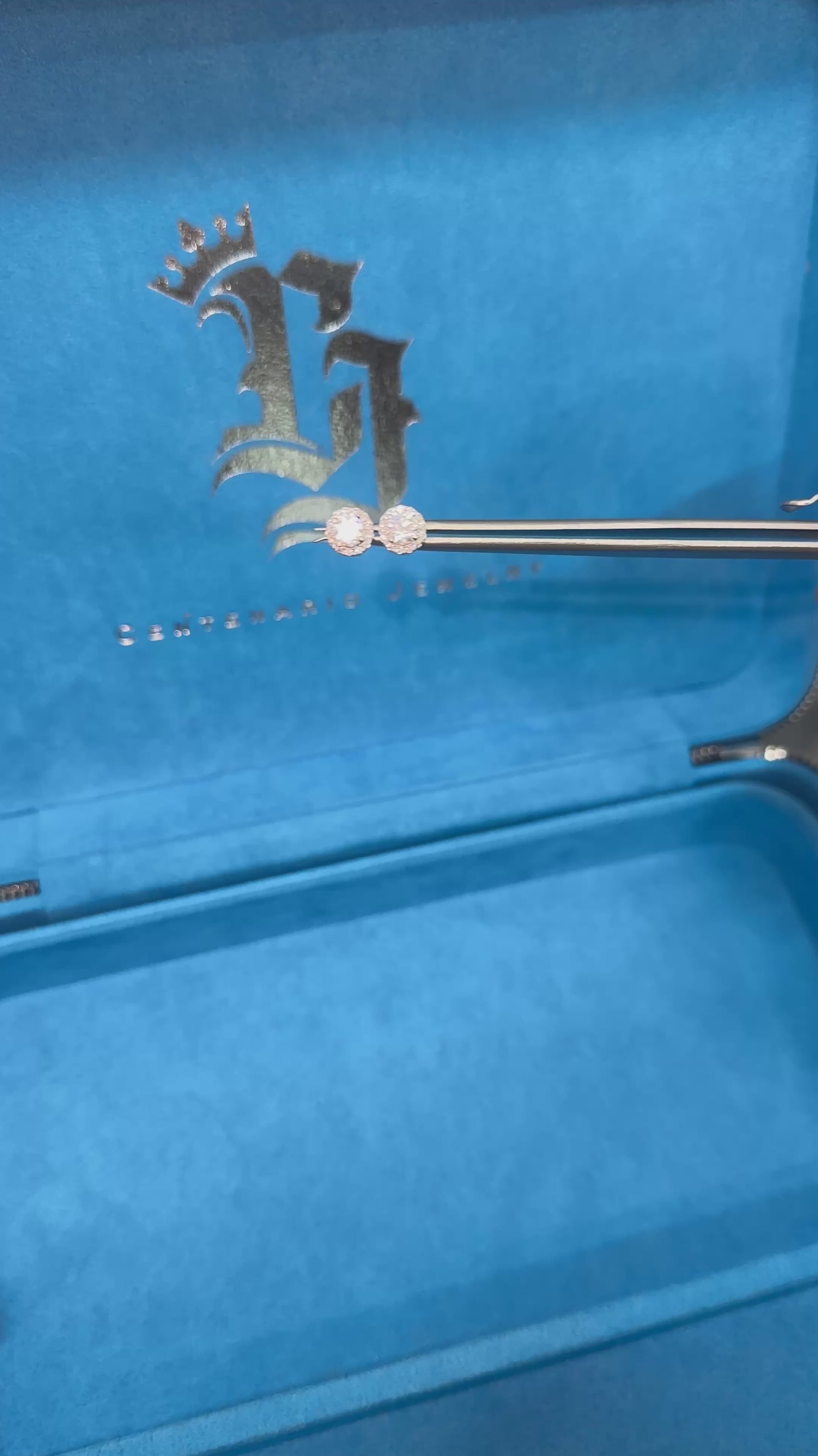 Aretes Halo Stud moissanite